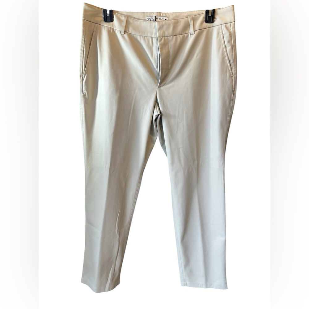 ZARA White Leather Elegant Pants